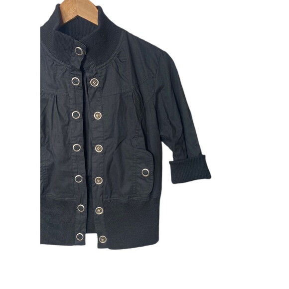 L Black Jacket, Snap buttons, roll up sleeves - Picture 2 of 7